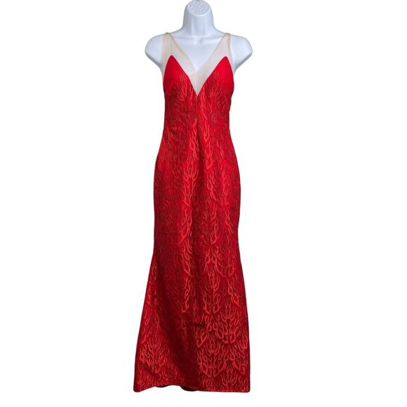 Ana Maria Mariano Red Evening Gown Est. Size 2‎ Bodycon Statement Va Va Voom - Picture 1 of 14